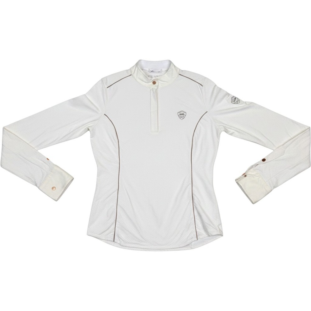 Alessandro Albanese AA Platinum Equestrian Shirt Womens XL White Long Sleeve Zip